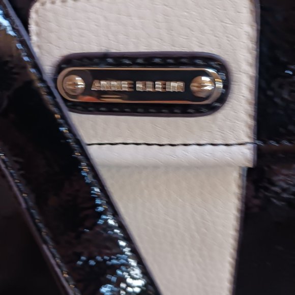 Vintage Anne Klein Red Reptile Embossed Black Patent Leather Vegan Crossbody - Picture 10 of 13